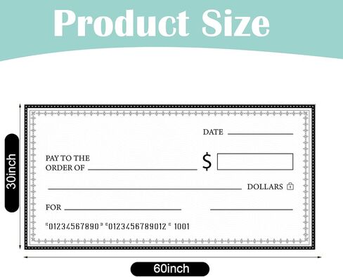 2 Pcs Giant Check 60 x 30 Inches Dry Erase Big Check for Presentation with Dry Erase Marker Reusable Oversized Fake Checks Giant Blank Checks for Donation Prize Award Fundraiser Charity in Saudi Arabia