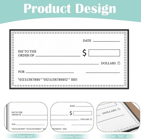 2 Pcs Giant Check 60 x 30 Inches Dry Erase Big Check for Presentation with Dry Erase Marker Reusable Oversized Fake Checks Giant Blank Checks for Donation Prize Award Fundraiser Charity in Saudi Arabia
