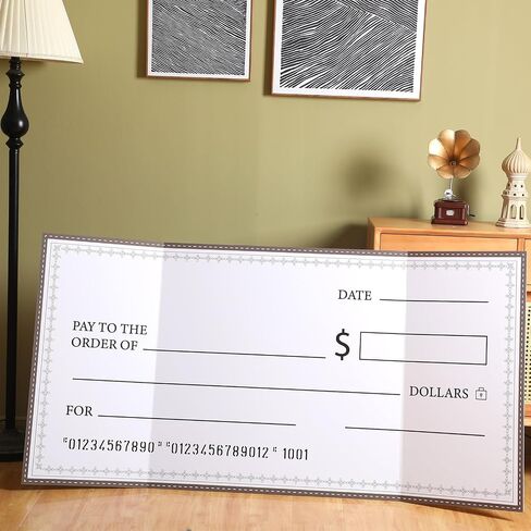 2 Pcs Giant Check 60 x 30 Inches Dry Erase Big Check for Presentation with Dry Erase Marker Reusable Oversized Fake Checks Giant Blank Checks for Donation Prize Award Fundraiser Charity in Saudi Arabia
