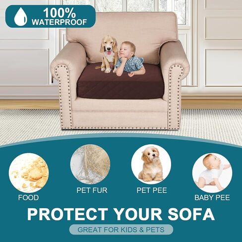 Turquoize Waterproof Couch Cushion Covers Sofa Cushion Covers for 3 Cushion Couch Individual Seat Couch Cover Slipcover Set Craft from Thick Quilted Fabric Seat Covers (3 Pack Seat Cover, Grey) in Saudi Arabia