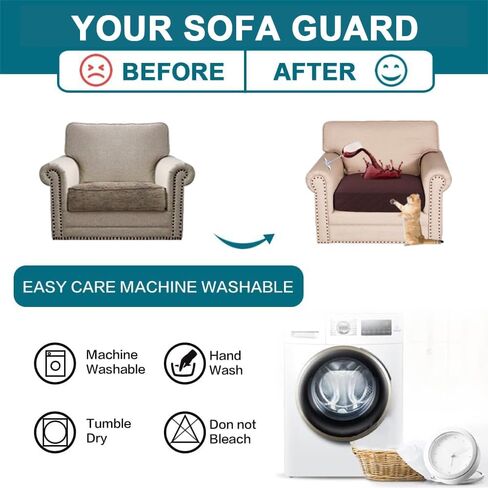 Turquoize Waterproof Couch Cushion Covers Sofa Cushion Covers for 3 Cushion Couch Individual Seat Couch Cover Slipcover Set Craft from Thick Quilted Fabric Seat Covers (3 Pack Seat Cover, Grey) in Saudi Arabia
