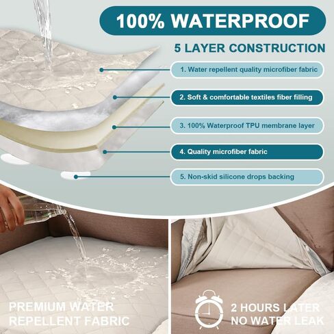 أغطية وسائد الأريكة الفيروزية المقاومة للماء، أغطية وسائد الأريكة لـ 3 وسائد للأريكة وغطاء الأريكة الفردي وغطاء الأريكة مجموعة أغطية مقاعد من القماش السميك المبطن (3 أغطية مقاعد، رمادي) in Kuwait