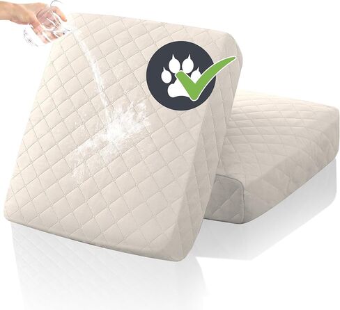 أغطية وسائد الأريكة الفيروزية المقاومة للماء، أغطية وسائد الأريكة لـ 3 وسائد للأريكة وغطاء الأريكة الفردي وغطاء الأريكة مجموعة أغطية مقاعد من القماش السميك المبطن (3 أغطية مقاعد، رمادي) in Kuwait