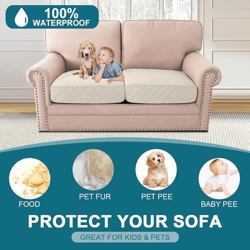 أغطية وسائد الأريكة الفيروزية المقاومة للماء، أغطية وسائد الأريكة لـ 3 وسائد للأريكة وغطاء الأريكة الفردي وغطاء الأريكة مجموعة أغطية مقاعد من القماش السميك المبطن (3 أغطية مقاعد، رمادي) in Kuwait