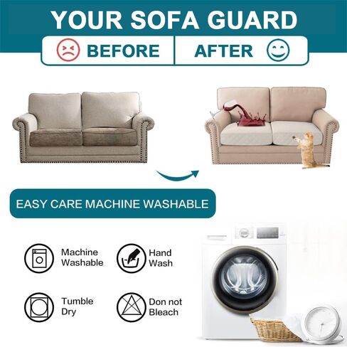 أغطية وسائد الأريكة الفيروزية المقاومة للماء، أغطية وسائد الأريكة لـ 3 وسائد للأريكة وغطاء الأريكة الفردي وغطاء الأريكة مجموعة أغطية مقاعد من القماش السميك المبطن (3 أغطية مقاعد، رمادي) in Kuwait