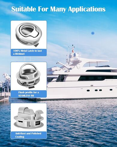 مزلاج سحب دافق مقاس 2 بوصة لخزانة RV والخزانة البحرية، مزلاج سحب مستدير من الفولاذ المقاوم للصدأ 316 لسطح القارب واستبدال أجهزة باب المقصورة in Kuwait