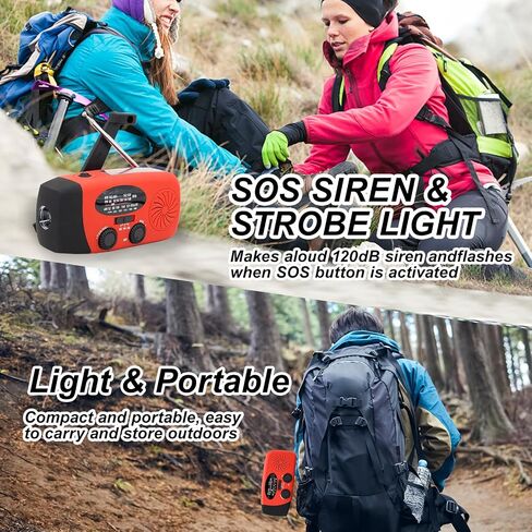 Emergency Hand Crank Radio with LED Flashlight for Emergency, AM/FM NOAA Portable Weather Radio with 5000mAh Power Bank Phone Charger, USB Charged & Solar Power for Camping, Emergency (Army Green) in Saudi Arabia