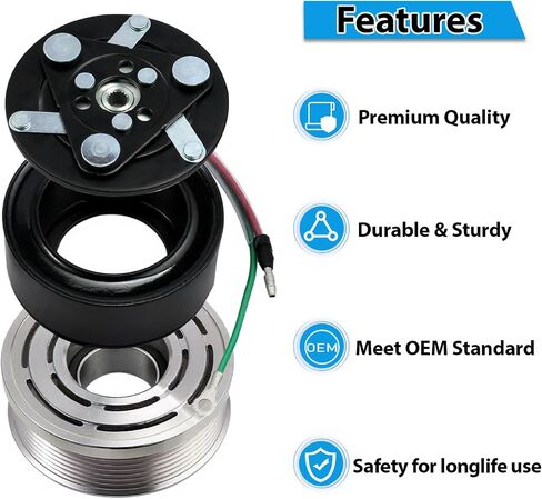 AC Compressor Clutch Assembly Kit Endxedo AC Compressor Clutch Replacement for 2006-2011 Honda Civic 1.8L in Saudi Arabia
