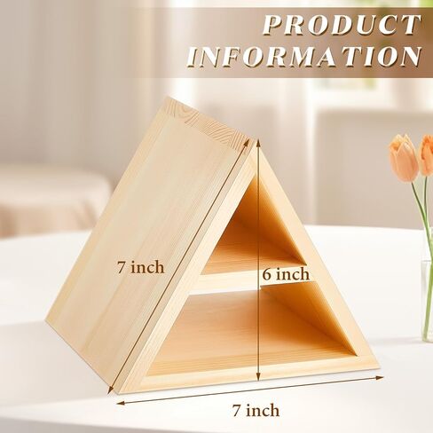 Wooden Triangle Book Stand 7 x 7 x 6 Inch Book Holder for Page Rest Book Place Holder Stand Functional Triangle Bookshelf for Bedroom Office Library or Table Centerpiece Decor for Book Lover in Saudi Arabia