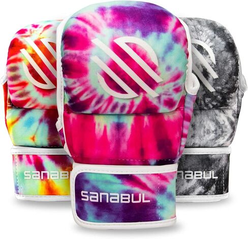 قفازات Sanabul Funk Strike Tie Dye 7oz قفازات MMA الهجينة للسجال | قفازات التدريب للرجال والنساء | حماية من الصدمات بالجل | قفازات الملاكمة الرياضية القتالية MMA in Kuwait