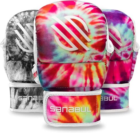 Sanabul Funk Strike Tie Dye 7oz Hybrid MMA Gloves for Sparring | Training Gloves for Men and Women | Gel-Infused Impact Protection | Kick Boxing Grappling Combat Sports MMA Gloves in Saudi Arabia