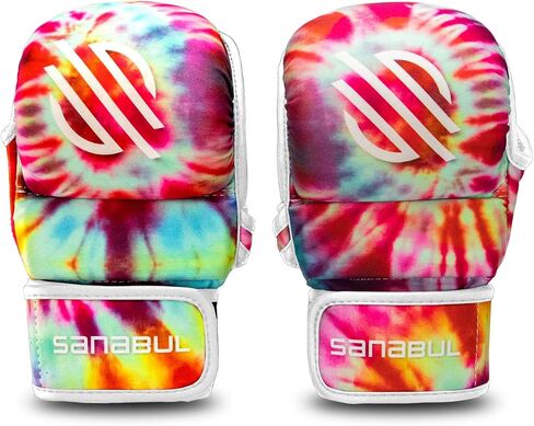 Sanabul Funk Strike Tie Dye 7oz Hybrid MMA Gloves for Sparring | Training Gloves for Men and Women | Gel-Infused Impact Protection | Kick Boxing Grappling Combat Sports MMA Gloves in Saudi Arabia