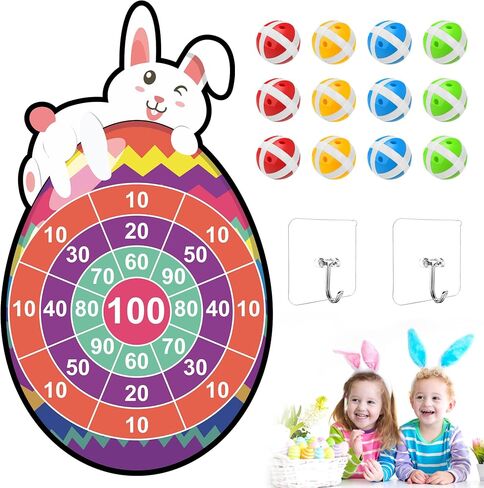 Toys for Kids 3-5, Large Dart Board for Kids Dartboards with 12 Velcro Sticky Balls Easter Basket Stuffers Birthday Gifts Toys for Boy Girl 4-8 Years Old Easter Birthday Party Favor in Saudi Arabia