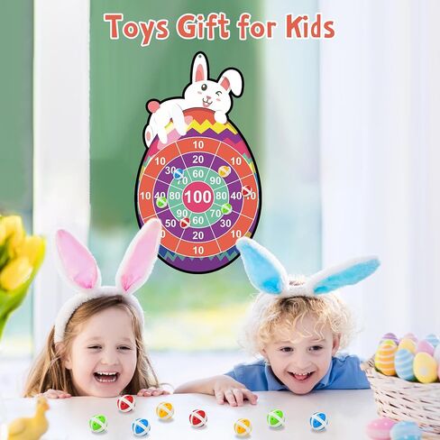 Toys for Kids 3-5, Large Dart Board for Kids Dartboards with 12 Velcro Sticky Balls Easter Basket Stuffers Birthday Gifts Toys for Boy Girl 4-8 Years Old Easter Birthday Party Favor in Saudi Arabia