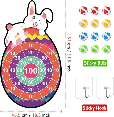 Toys for Kids 3-5, Large Dart Board for Kids Dartboards with 12 Velcro Sticky Balls Easter Basket Stuffers Birthday Gifts Toys for Boy Girl 4-8 Years Old Easter Birthday Party Favor in Saudi Arabia