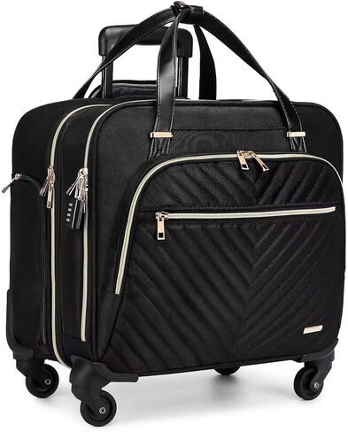 حقيبة كمبيوتر محمول متدحرجة للنساء بعجلات دوارة، حقيبة كمبيوتر متدحرجة مقاس 15.6 بوصة، حقيبة دفل للنساء أثناء السفر والعمل in Kuwait