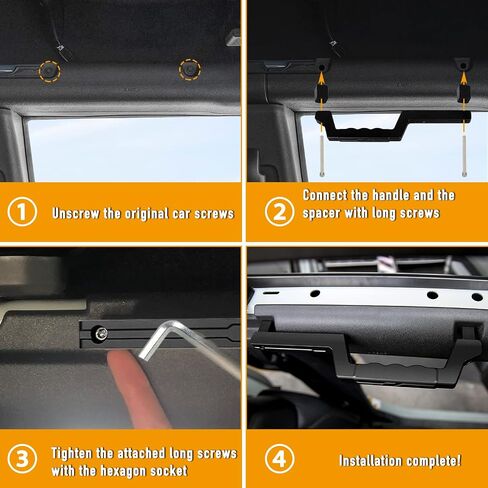 MAIKER Bronco Front Roll Bar Grab Handles Aluminum Grip Handle Compatible with 2021-2022 Ford Bronco 2 & 4 Door, Black in Saudi Arabia