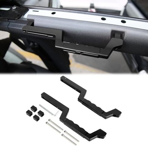 MAIKER Bronco Front Roll Bar Grab Handles Aluminum Grip Handle Compatible with 2021-2022 Ford Bronco 2 & 4 Door, Black in Saudi Arabia