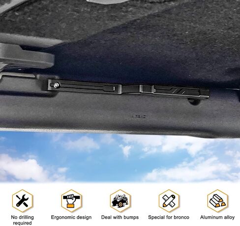 MAIKER Bronco Front Roll Bar Grab Handles Aluminum Grip Handle Compatible with 2021-2022 Ford Bronco 2 & 4 Door, Black in Saudi Arabia