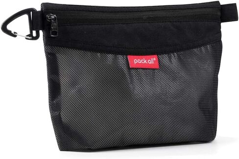 pack all 3 Pcs Water-resistant Material Zipper Pouch Set, Mesh Zipper Bags for Storage, Travel, Office (Black) in Saudi Arabia