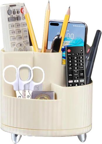 منظم مكتب BLIENCE، 5 فتحات 360 حامل للتحكم عن بعد للتلفزيون / العلبة، كوب قلم رصاص مقطوع، حامل قلم للطاولة، صندوق تخزين اللوازم الفنية للقرطاسية، مشغل الوسائط، أجهزة التحكم في السخان، المنزل، المكتب in Kuwait