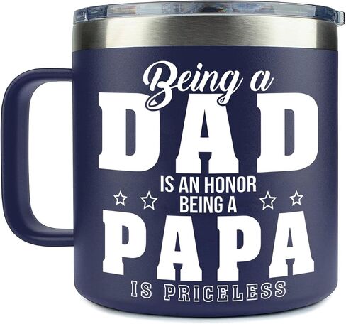 Father's Day Gifts for Dad, Papa from Daughter Son - Papa Gifts - Dad Gifts from Daughter Son - Presents for Dad - Dad Birthday Gift - Gifts for Grandpa - Papa Mug - Dad Mug 14oz, Navy in Saudi Arabia