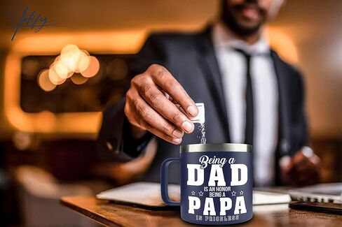 Father's Day Gifts for Dad, Papa from Daughter Son - Papa Gifts - Dad Gifts from Daughter Son - Presents for Dad - Dad Birthday Gift - Gifts for Grandpa - Papa Mug - Dad Mug 14oz, Navy in Saudi Arabia