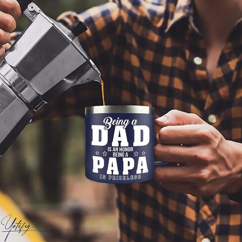 Father's Day Gifts for Dad, Papa from Daughter Son - Papa Gifts - Dad Gifts from Daughter Son - Presents for Dad - Dad Birthday Gift - Gifts for Grandpa - Papa Mug - Dad Mug 14oz, Navy in Saudi Arabia