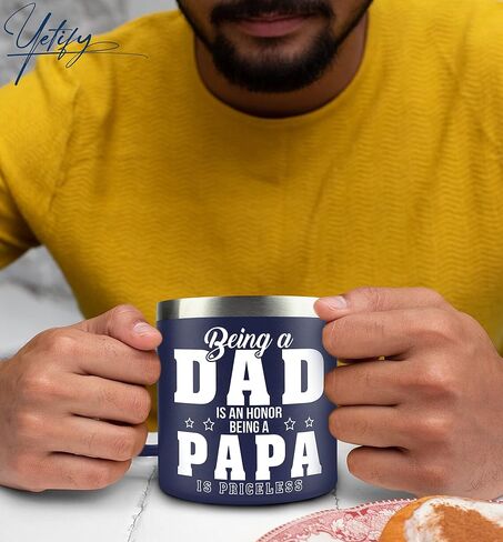 Father's Day Gifts for Dad, Papa from Daughter Son - Papa Gifts - Dad Gifts from Daughter Son - Presents for Dad - Dad Birthday Gift - Gifts for Grandpa - Papa Mug - Dad Mug 14oz, Navy in Saudi Arabia