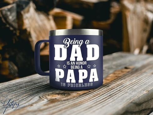 Father's Day Gifts for Dad, Papa from Daughter Son - Papa Gifts - Dad Gifts from Daughter Son - Presents for Dad - Dad Birthday Gift - Gifts for Grandpa - Papa Mug - Dad Mug 14oz, Navy in Saudi Arabia