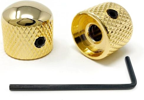 Black Metal Rounded Dome Knobs compatible with Fender Telecaster Guitar and Precision P-Bass (Set of 2) 1/4 Inch Solid Shaft RK60US-BLK in Saudi Arabia