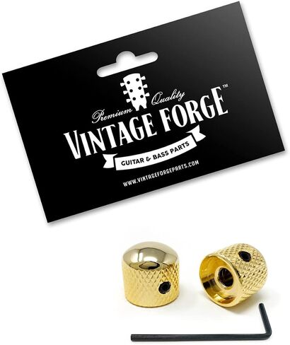 Black Metal Rounded Dome Knobs compatible with Fender Telecaster Guitar and Precision P-Bass (Set of 2) 1/4 Inch Solid Shaft RK60US-BLK in Saudi Arabia