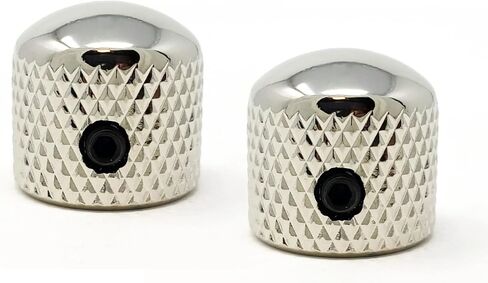 Black Metal Rounded Dome Knobs compatible with Fender Telecaster Guitar and Precision P-Bass (Set of 2) 1/4 Inch Solid Shaft RK60US-BLK in Saudi Arabia