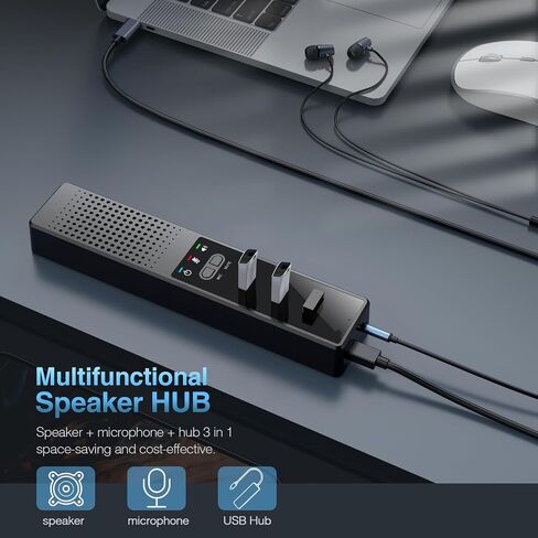 3 in 1 Computer Speaker with Microphone, USB Powered PC Speakers for Smart Home Office and Online Study,Portable and External Computer Speakers with Hubs,Plug &Play. in Saudi Arabia