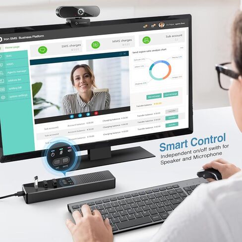 3 in 1 Computer Speaker with Microphone, USB Powered PC Speakers for Smart Home Office and Online Study,Portable and External Computer Speakers with Hubs,Plug &Play. in Saudi Arabia