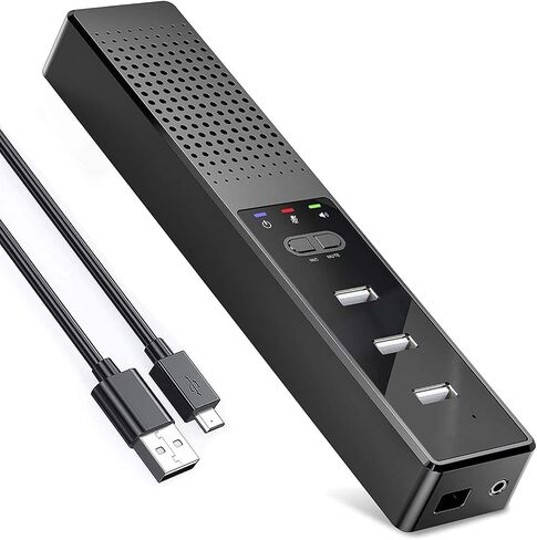 3 in 1 Computer Speaker with Microphone, USB Powered PC Speakers for Smart Home Office and Online Study,Portable and External Computer Speakers with Hubs,Plug &Play. in Saudi Arabia