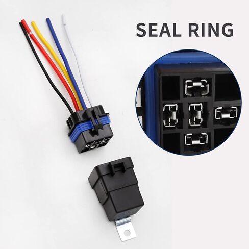 24VDC 30APM Waterproof Relay with Harness, 5 Pack 5-PIN SPDT Automotive Relay Replacement for Automotive Truck Boat Electric Wiring in Saudi Arabia