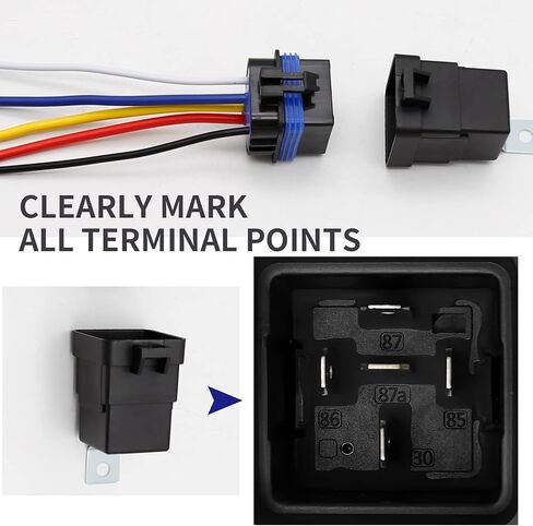 24VDC 30APM Waterproof Relay with Harness, 5 Pack 5-PIN SPDT Automotive Relay Replacement for Automotive Truck Boat Electric Wiring in Saudi Arabia