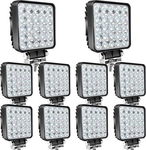 LED Work Lights for Truck Tractor, 75W 7000lm 4 Inch Square LED Light Pods Cube Waterproof LED Off-Road Light Bar for Car Boat ATV UTV RV Golf Cart Lawn Mower 12V 24V,10Pack in Saudi Arabia