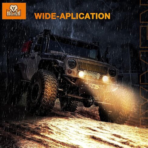Nilight 2PCS 3Inch 12W Amber Round LED Yellow Work Pods Driving Light 90° Flood Beam Built-in EMC Offroad Side Fog Lights for Tractor Truck Motorcycle Boat SUV ATV UTV in Saudi Arabia