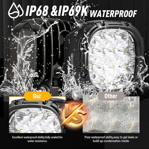 أضواء الطرق الوعرة LED الدائرية من BIGLIONX مقاس 7 بوصة 2 قطعة 210 وات 32000 لومن LED أضواء الطرق الوعرة فائقة السطوع العنبر أضواء الطرق الوعرة بقعة أضواء القيادة مع تسخير الأسلاك IP68 للشاحنات بيك اب ATV UTV SUV in Kuwait