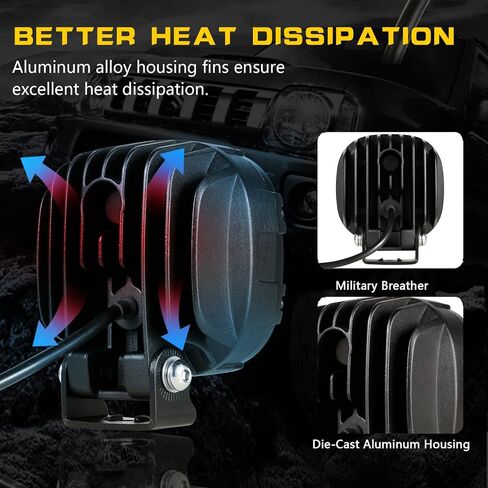 أضواء الطرق الوعرة LED الدائرية من BIGLIONX مقاس 7 بوصة 2 قطعة 210 وات 32000 لومن LED أضواء الطرق الوعرة فائقة السطوع العنبر أضواء الطرق الوعرة بقعة أضواء القيادة مع تسخير الأسلاك IP68 للشاحنات بيك اب ATV UTV SUV in Kuwait