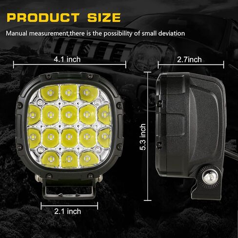 أضواء الطرق الوعرة LED الدائرية من BIGLIONX مقاس 7 بوصة 2 قطعة 210 وات 32000 لومن LED أضواء الطرق الوعرة فائقة السطوع العنبر أضواء الطرق الوعرة بقعة أضواء القيادة مع تسخير الأسلاك IP68 للشاحنات بيك اب ATV UTV SUV in Kuwait