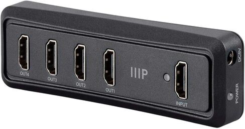 موزع HDMI Monoprice 4K Mini 1x4 - 10.2 جيجابت في الثانية، 4K@30 هرتز، 1080p@120 هرتز، 12 بت لكل قناة، أسود - سلسلة Blackbird in Kuwait