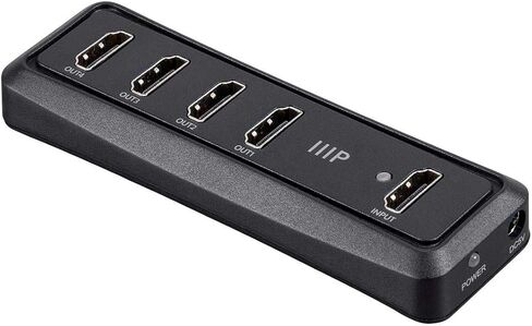 موزع HDMI Monoprice 4K Mini 1x4 - 10.2 جيجابت في الثانية، 4K@30 هرتز، 1080p@120 هرتز، 12 بت لكل قناة، أسود - سلسلة Blackbird in Kuwait