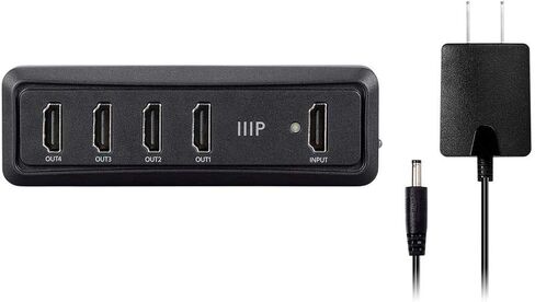 موزع HDMI Monoprice 4K Mini 1x4 - 10.2 جيجابت في الثانية، 4K@30 هرتز، 1080p@120 هرتز، 12 بت لكل قناة، أسود - سلسلة Blackbird in Kuwait
