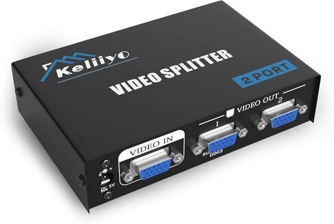 مقسم فيديو VGA مزود بمنفذين مع محول تيار متردد 1 إلى 2 ناسخ VGA يدعم دقة 1920X1440 وعرض النطاق الترددي 220 ميجاهرتز لتكرار الشاشة in Kuwait