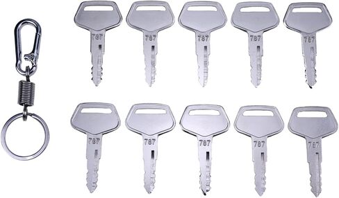 ZTUOAUMA 10X Ignition Keys #787 with Key Chain TR261434 Compatible with Komatsu Excavator Dozer Loader Kalmar Dressta Sakai Models 2019 in Kuwait