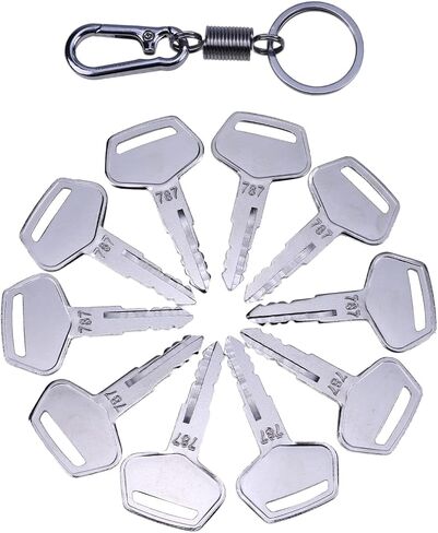 ZTUOAUMA 10X Ignition Keys #787 with Key Chain TR261434 Compatible with Komatsu Excavator Dozer Loader Kalmar Dressta Sakai Models 2019 in Kuwait