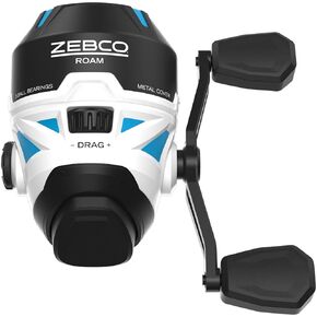 Zebco Roam Spincast Fishing Reel, Right or Left-Hand Retrieve, Pre-Spooled with 10-Pound Zebco Fishing Line, Stainless Steel Front Cover
